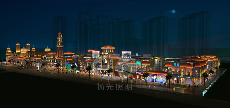 商業(yè)街燈光照明設(shè)計效果圖一